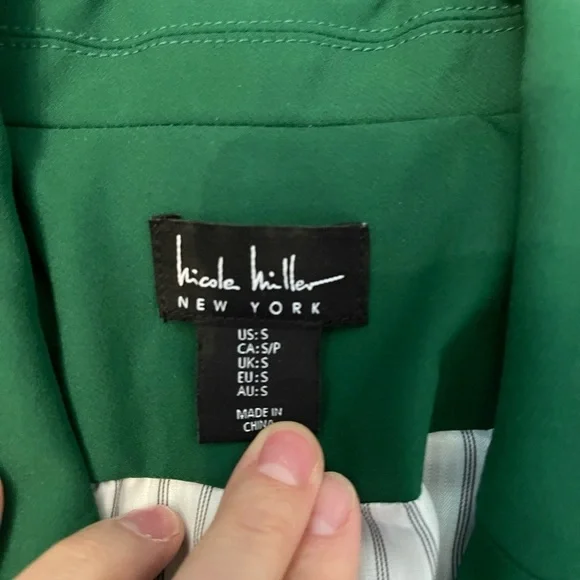 Nicole Miller Green and Gold Blazer Size S - Picture 2 of 4
